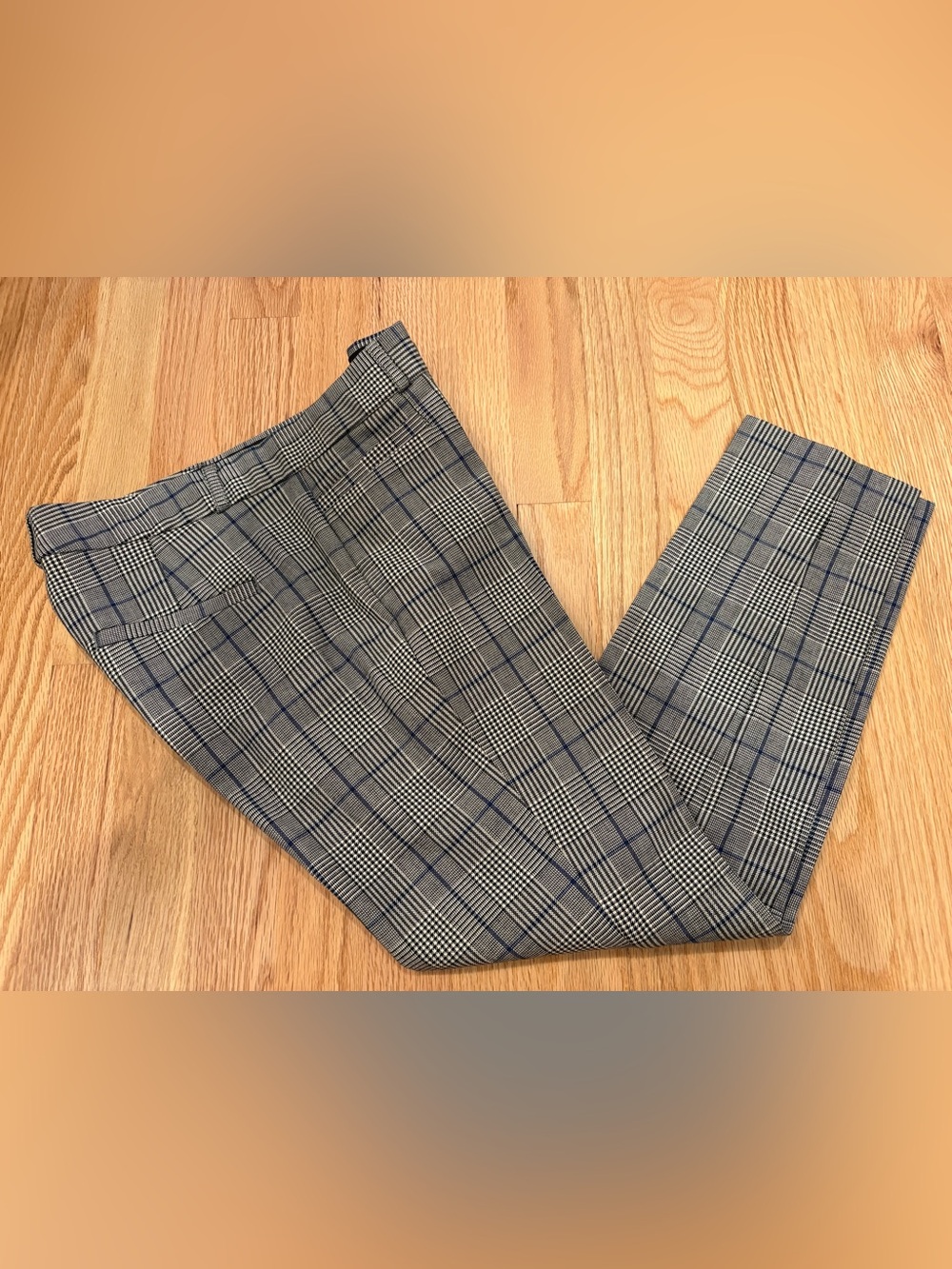 Banana Republic Black and Blue Plaid Sloan Pants Size 2P